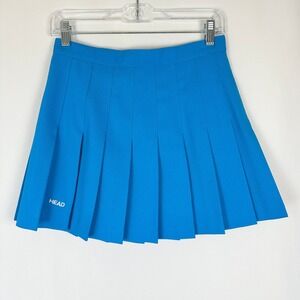Vintage Head Sportswear Blue Pleated Tennis Skirt Women 10 USA Sporty Pickleball
